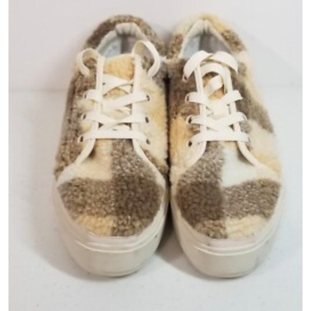TOMS Alp FWD Sherpa Platform Sneakers Brown Cream Colorblock Women’s 8